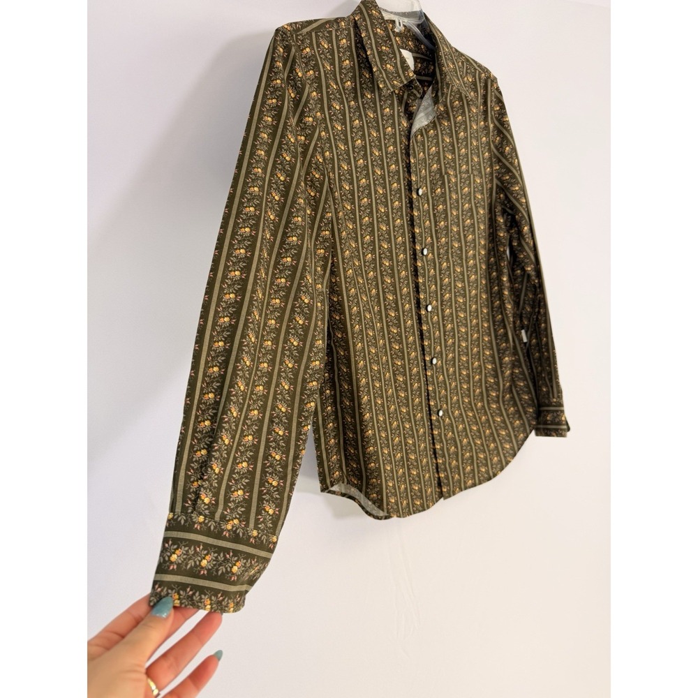 Aimé Leon Dore ALD Western Shirt Sz XS Pearl  Snap Front Striped Floral EUC - Picture 7 of 11